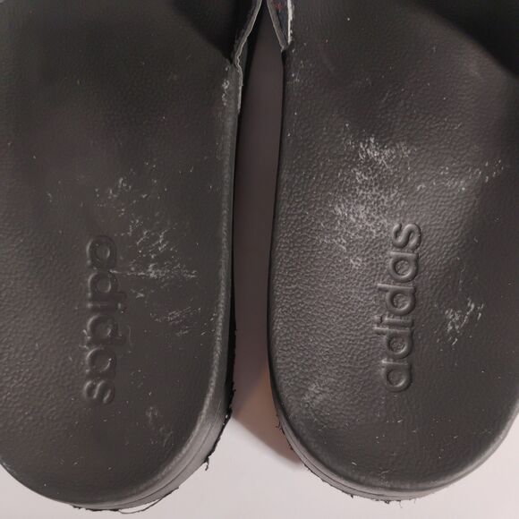 Adidas cloudfoam triple stripe black and white slides slip ons sandals men's 11 - Picture 14 of 15